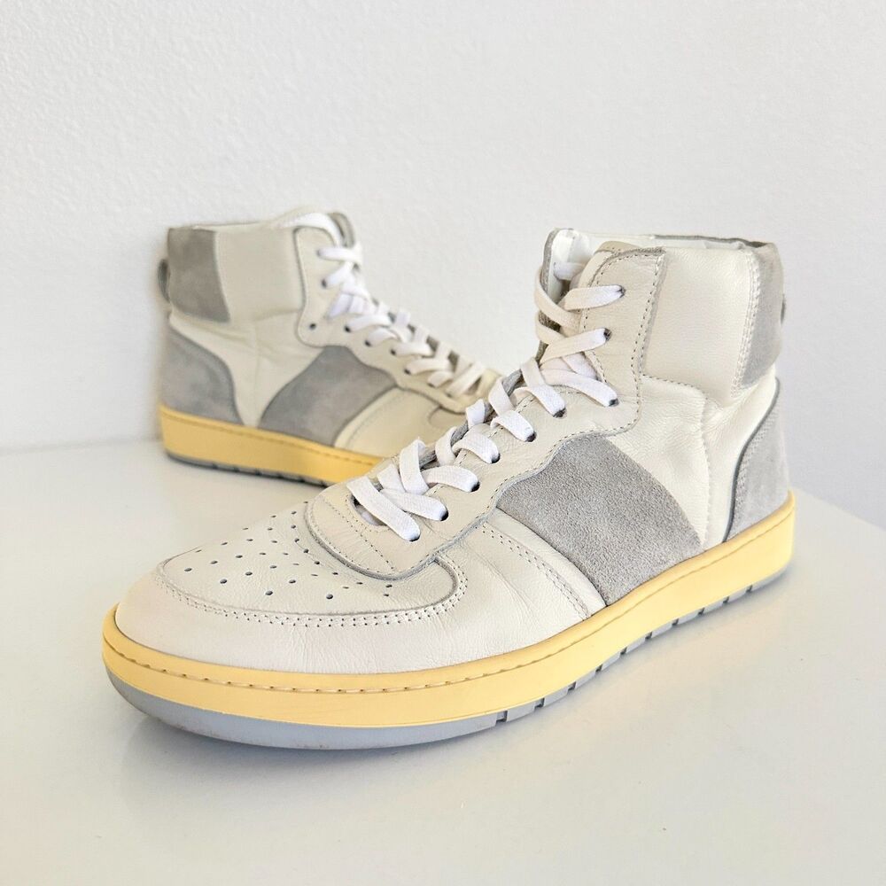 COLLEGIUM Pillar Destroyer High Leather Sneakers White Platinum Men's EU 39 US 7